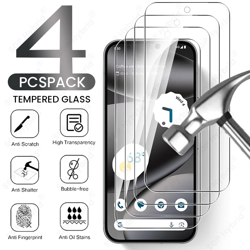 4 قطعة 9H قسط الزجاج المقسى الحال بالنسبة لجوجل Pixel10 بكسل 10 برو 10Pro XL ProXL 5G واقيات الشاشة واقية من الانفجار HD فيلم