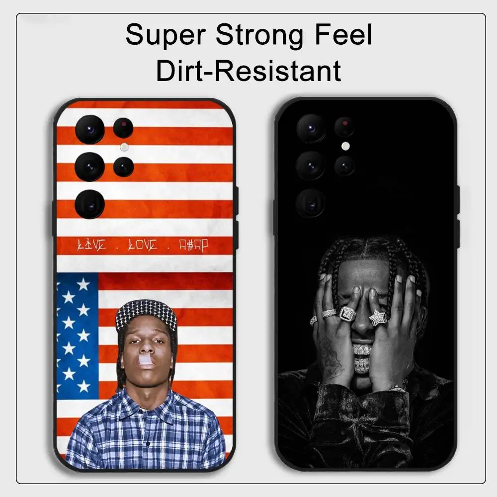 حافظة هاتف A-ASAP روكي مغني الراب لهاتف سامسونج S Series s21 s22 s23 s24 s25 FE Plus غلاف ناعم أسود كلاسيكي متعدد الاستخدامات #2