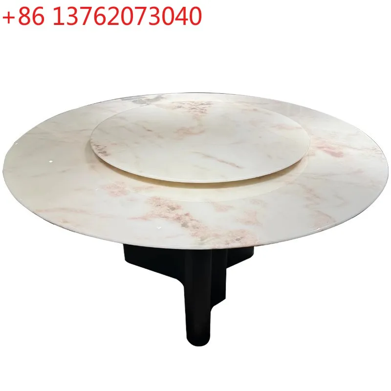 Imported rainbow luxury stone dining table designer marble dining table large round table