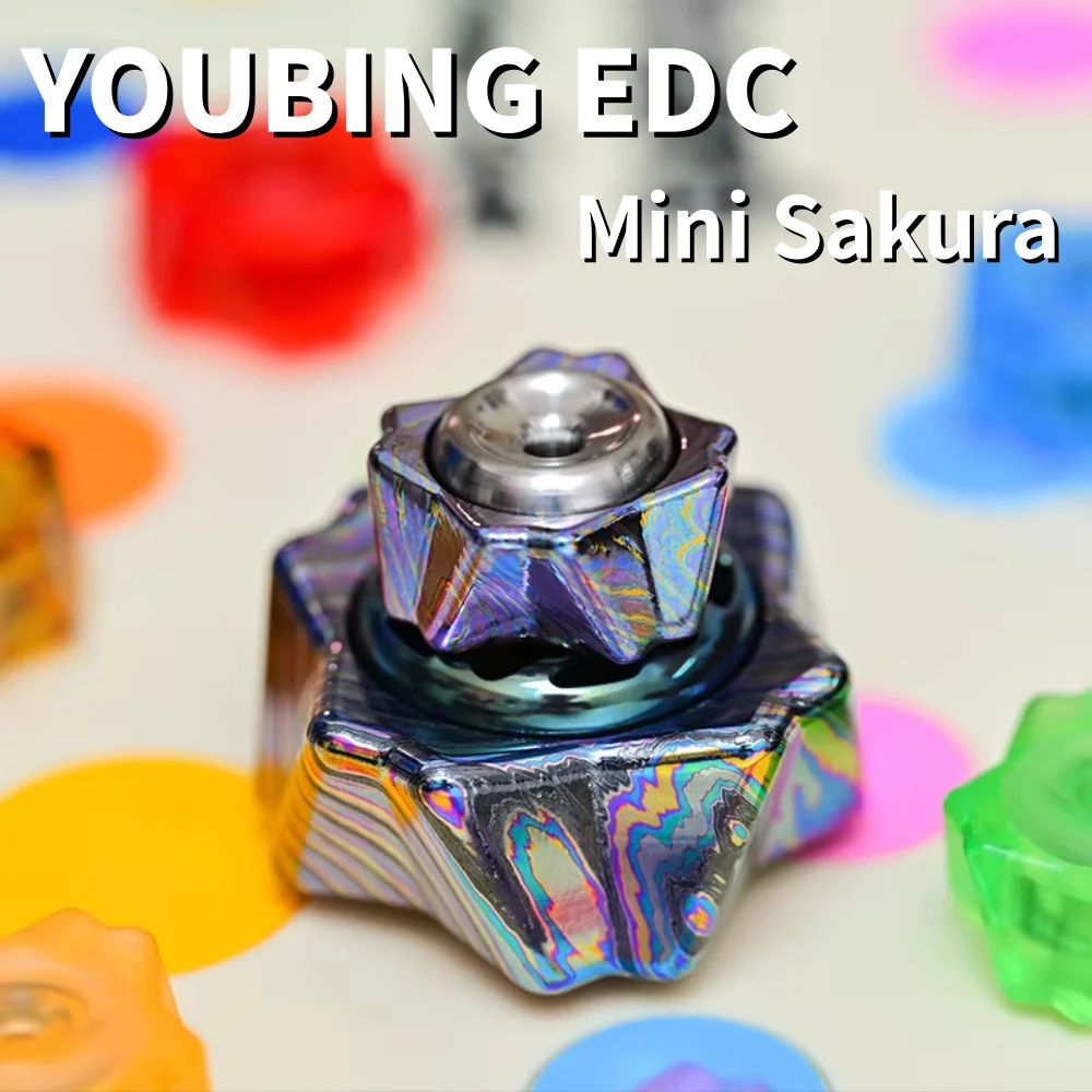YOUBING EDC Mini Sakura Cake Fidget Spinner Push Feeling Gyro Multi-blade Fidget Spinner Gadżety Antystresowe Nowatorska Zabawka