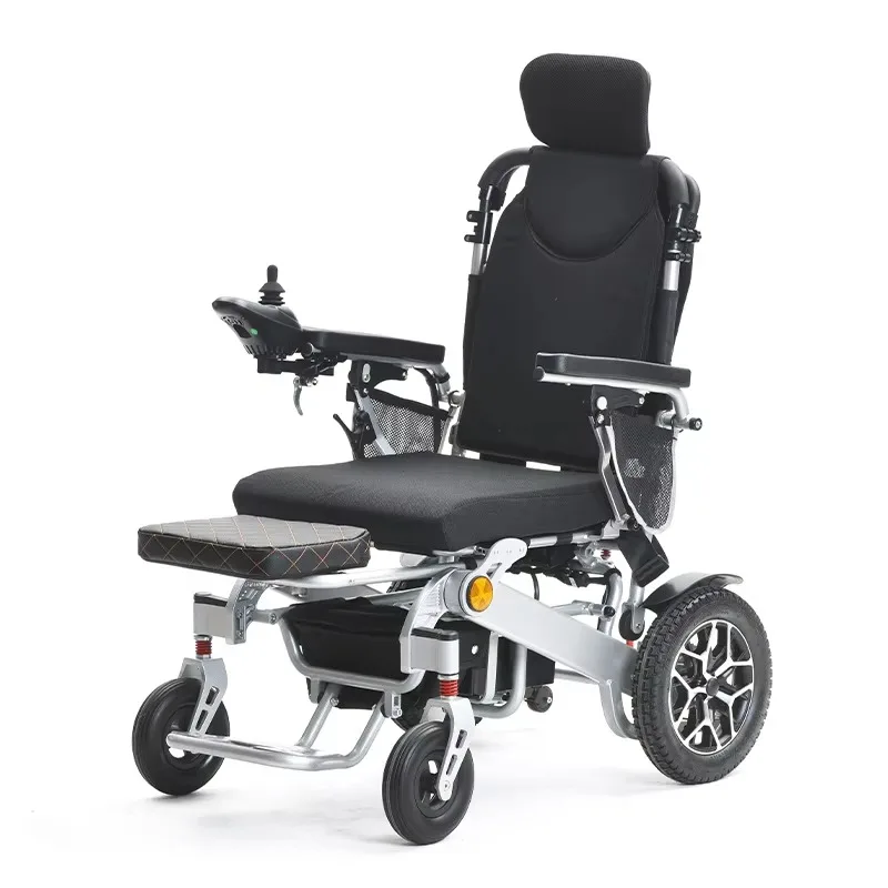 A lightweight, foldable electric wheelchair with a reclining seat,available at an affordable price and suitable for older people
