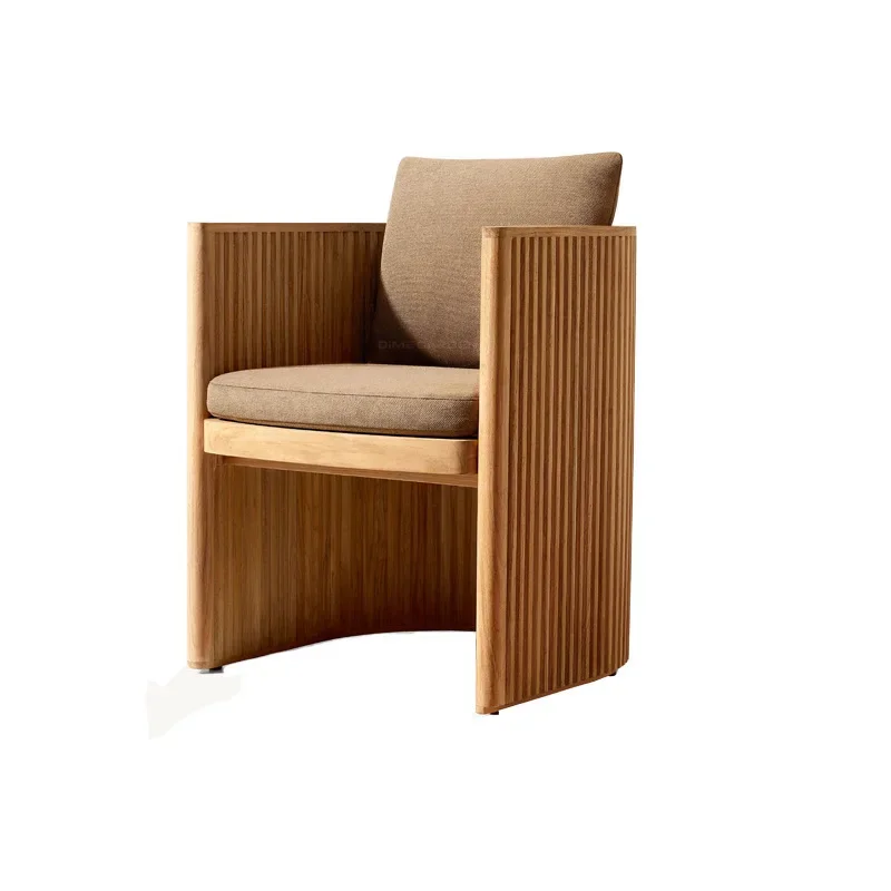 

Outdoor teak dining table courtyard outdoor solid wood tables and chairs waterproof and sunscreen hotel villa open-air outdoor t