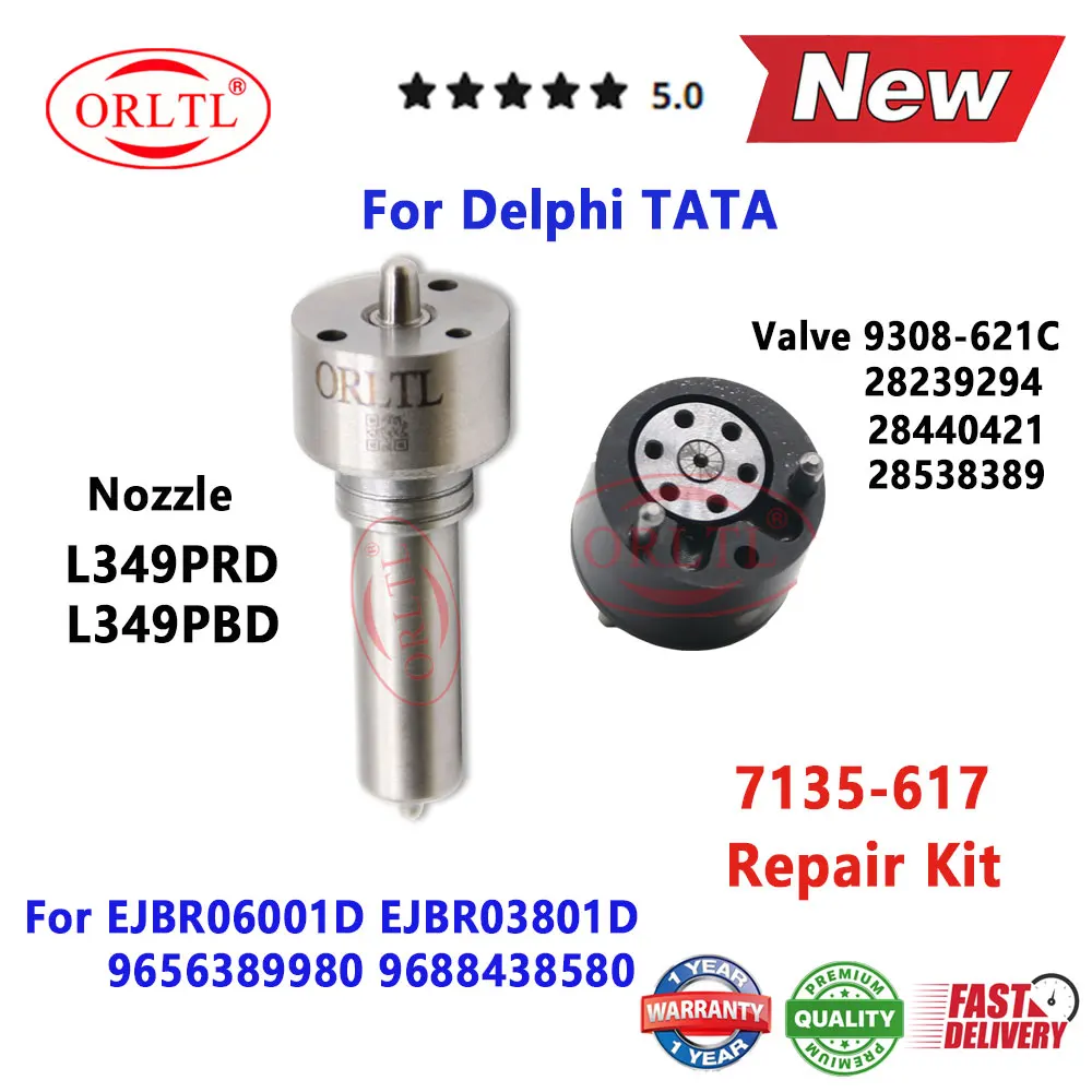 L349PRD L349PBD Nozzle Tip 9308-621C Valve Repair Kits 7135-617 For Delphi TATA EJBR06001D EJBR03801D 9656389980 9688438580