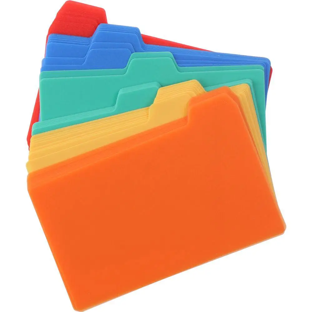 

50 Pieces Index Card Dividers Set File Plastic 12.7*7.cm Tabs Colorful Office