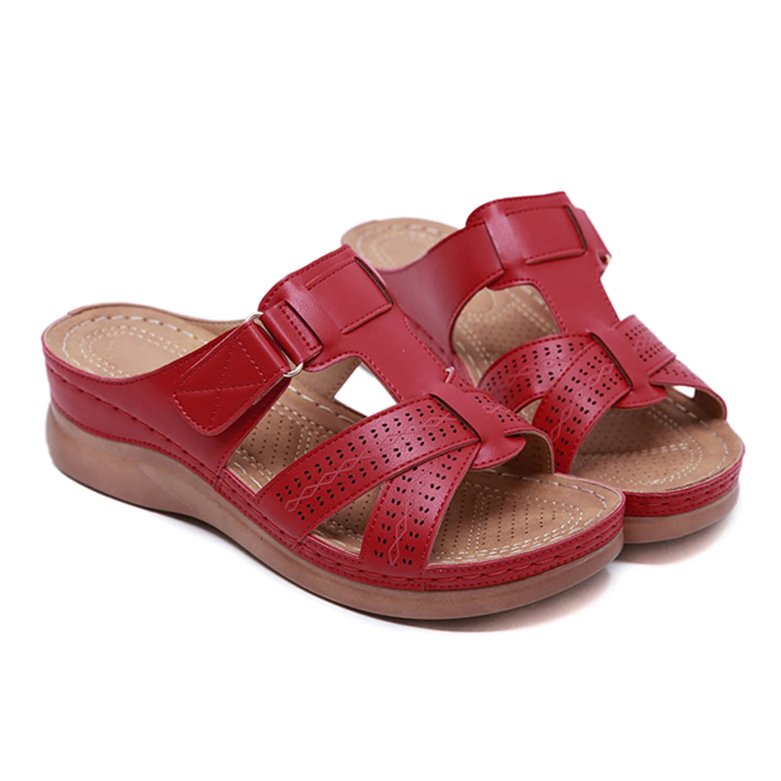 Women's Orthopedic Sandals Wedges Non-Slip Walking Sandals with Sturdy Support for Daily Wear Shopping