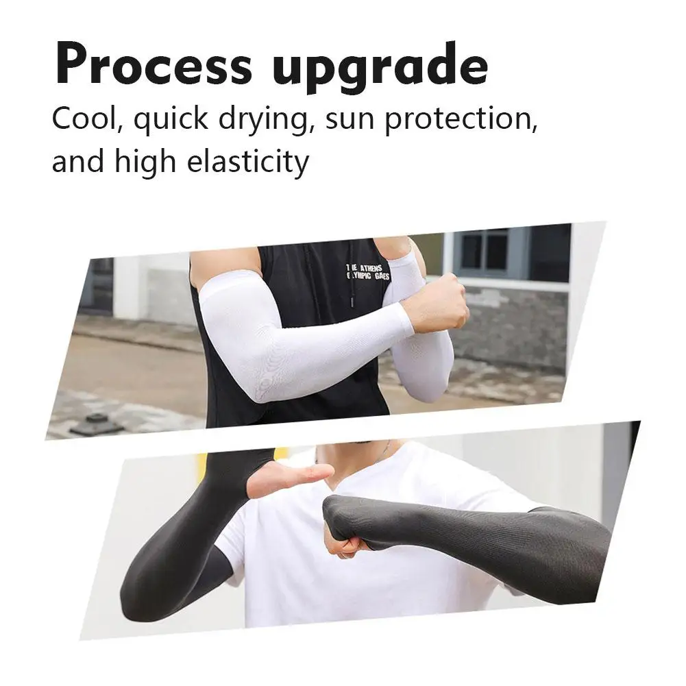 Anti-sunburn Sleeve Elastic Men Women Cool Muff Plus Size Outdoor Sports Sunscreen Cycling Sleeve Uv Blocking Sleeve Fingerless