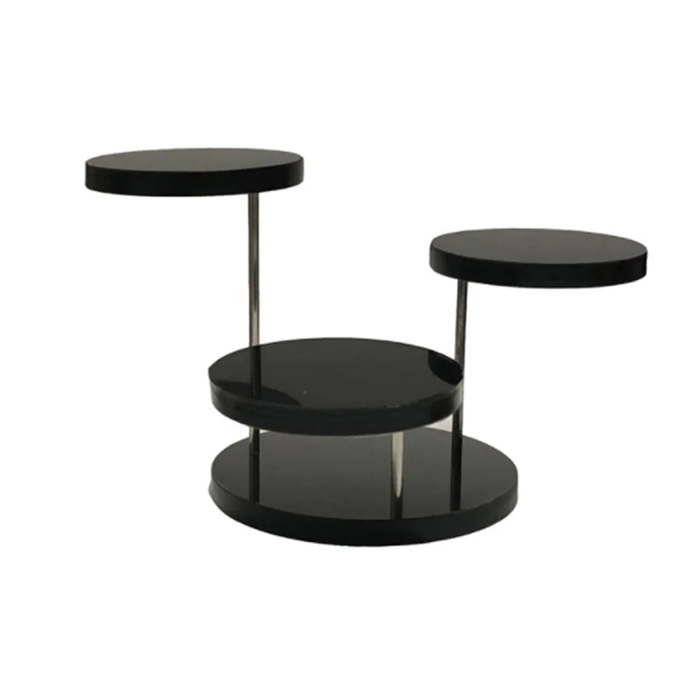 2 قطعة حامل عرض المجوهرات 3-Layer الاكريليك الدورية قلادة حلقة أقراط المنظم مجوهرات رف تخزين عرض للقلائد #3