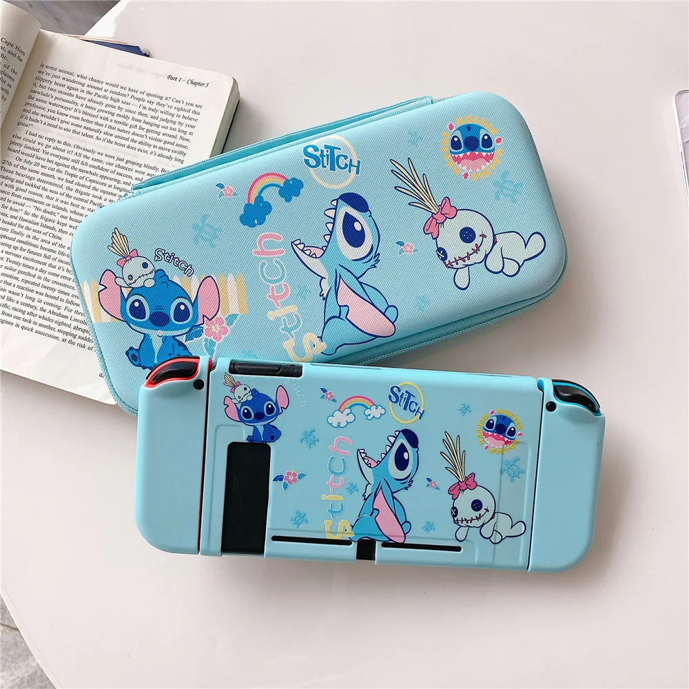 Disney Winnie Stitch For Switch Case Protective Split Housing Box For Nintendo Switch Accessories NS Console TPU Storage bag