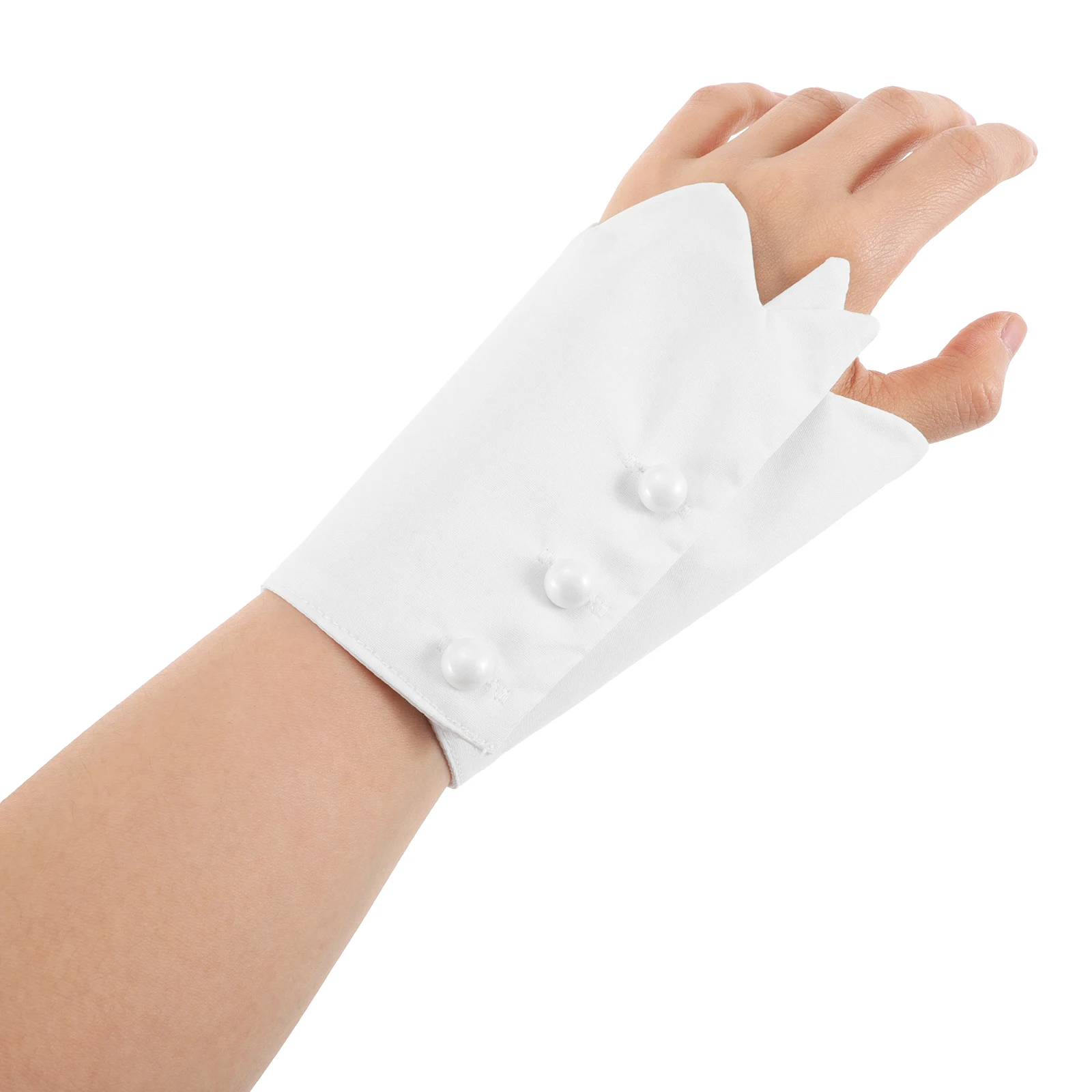 

Decorative Fake Sleeves Cuffs Detachable White Cuffs Wrist Costume Elegant Fashion Accessories Lightweight Comfortable