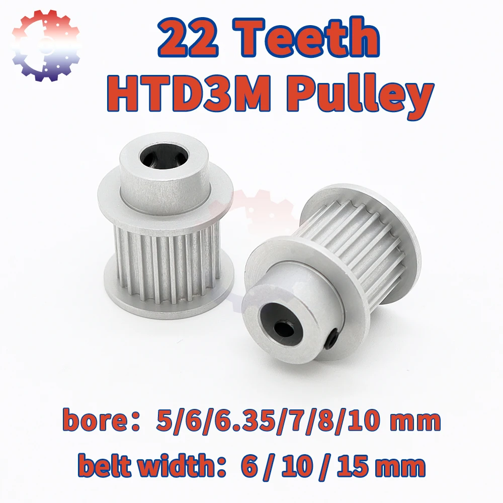22Teeth HTD 3M Timing Pulley 22T HTD 3M Pulley Bore 5/6/7/8/10mm Belt Width 6 10 15mm 3M 22 Teeth Synchronous Wheel HTD3M Pulley