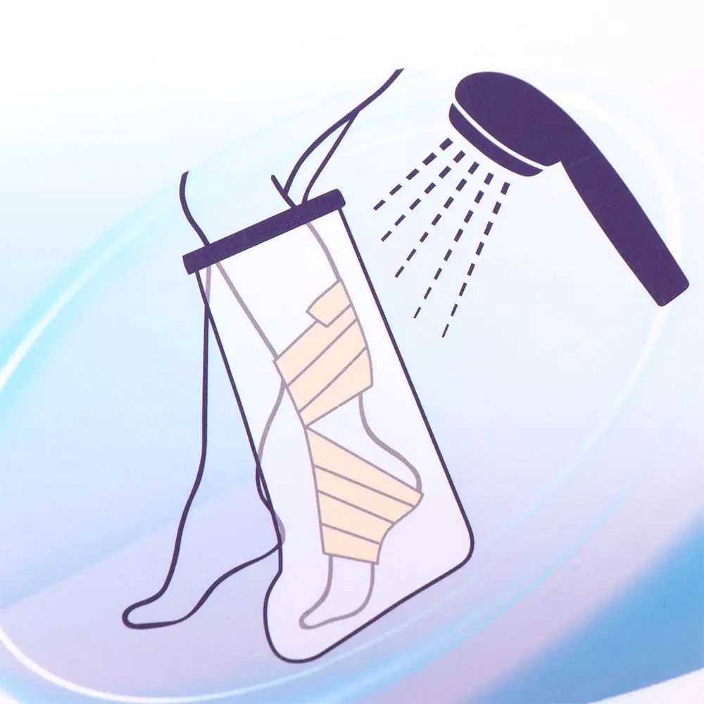 Praktische Duschabdeckung, bequemer, wiederverwendbarer, wasserdichter Beinabdeckung, professioneller Duschschutz, Knöchelschutz. – Detail 6