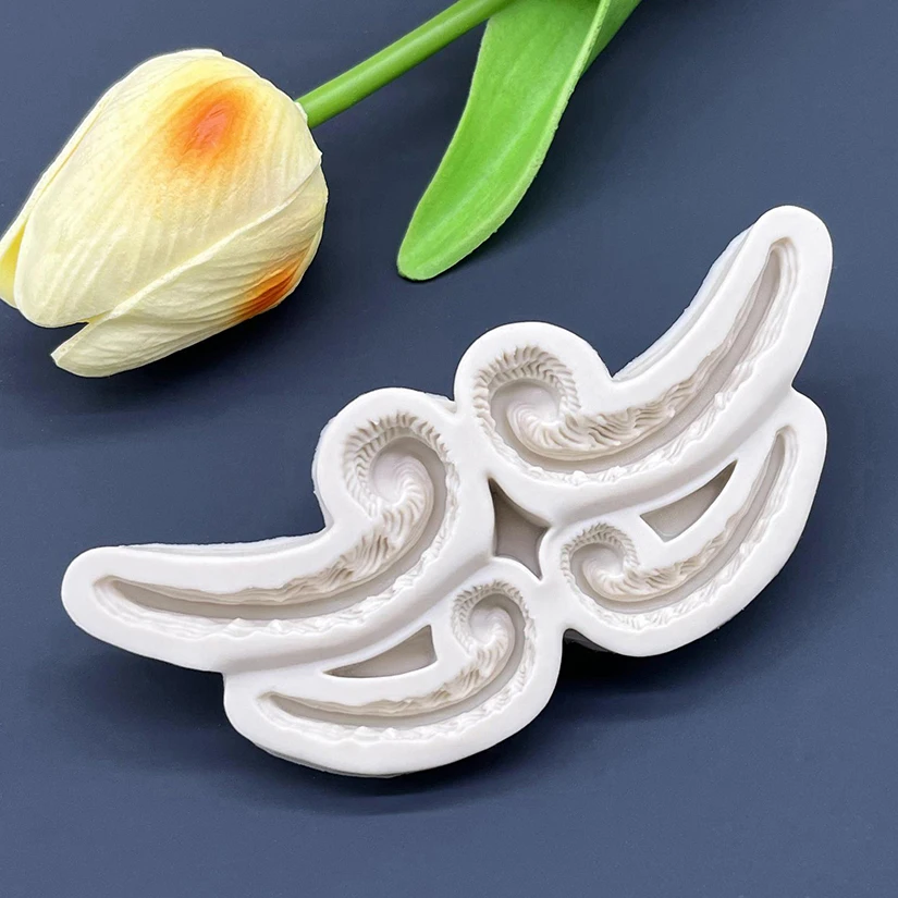 Scrolls Cake Border Silicone Sugarcraft Mold Fondant Cake Decorating Tools, Silicone Soap Moulds