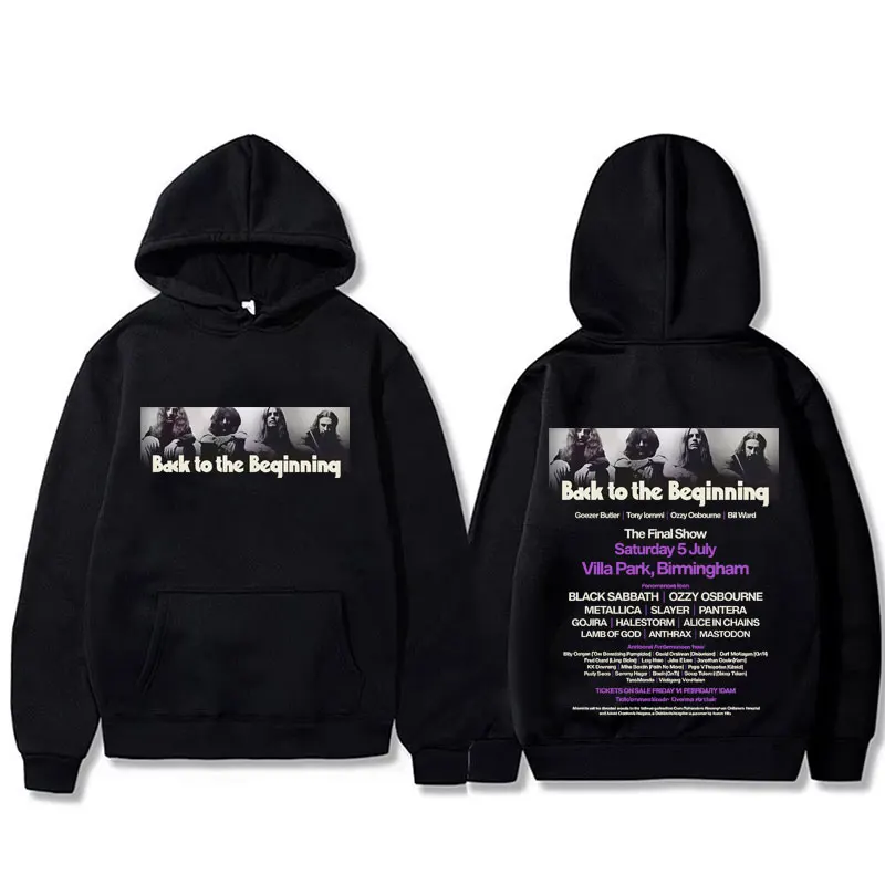 

Heavy Metal Rock Band Black Sabbath and Ozzy Osbourne Back To The Beginning Vintage Hoodie Men Women Classic Casual Sweatshirt