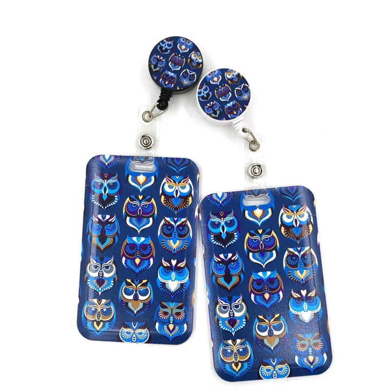 Funny Owl Meme Fashion Women Card Holder Lanyard Colorful Retractable Badge Nurse Doctor Exhibition ID Card Clips Badge Holder