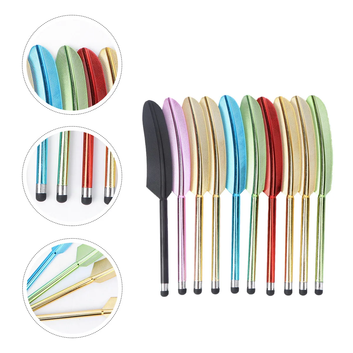 

10Pcs Creative Style Capacitive Stylus Pens Premium Plastic Body Smooth Skin Friendly Tip for Smartphone Tablet Use