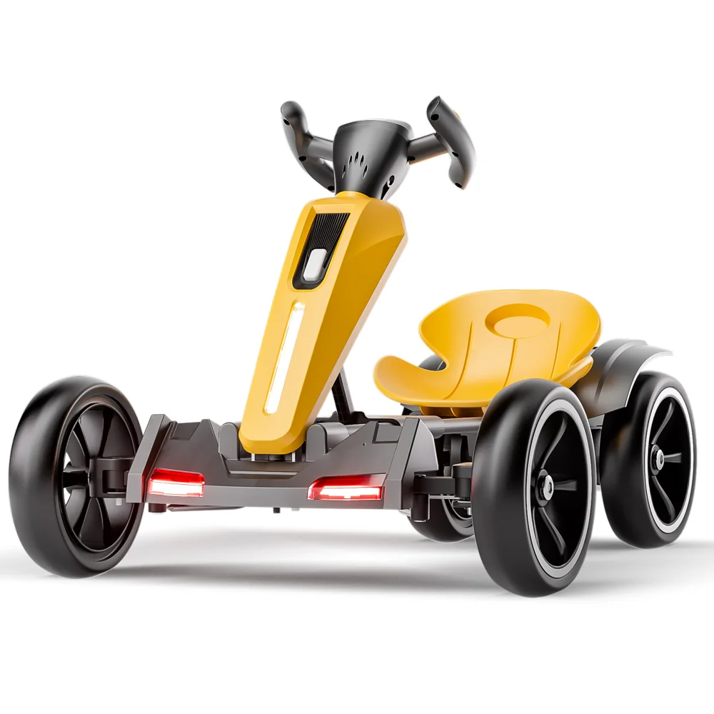 Elektryczny gokart dla dzieci 12V, składany gokart, zabawka do jazdy na zewnątrz z regulowanym siedzeniem, 4 antypoślizgowe koła EVA, dla dzieci od 3 lat.