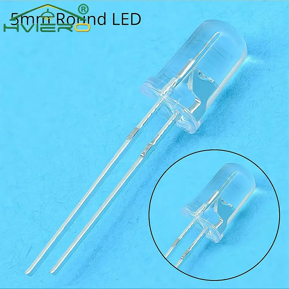 100pcs F5 5mm Round White Red Blue Warm Pink UV Water Clear Led Super Bright Ligte Emitting Diodes 6000-6500k Lamp beads Bulb