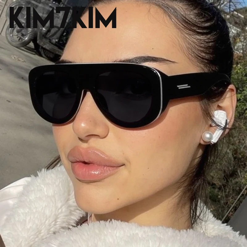 

Oversized Pilot Shield Sunglasses Women 2025 Luxury Brand Vintage Y2K Punk Oval Sun Glasses For Ladies Trendy Outdoor Eyewear