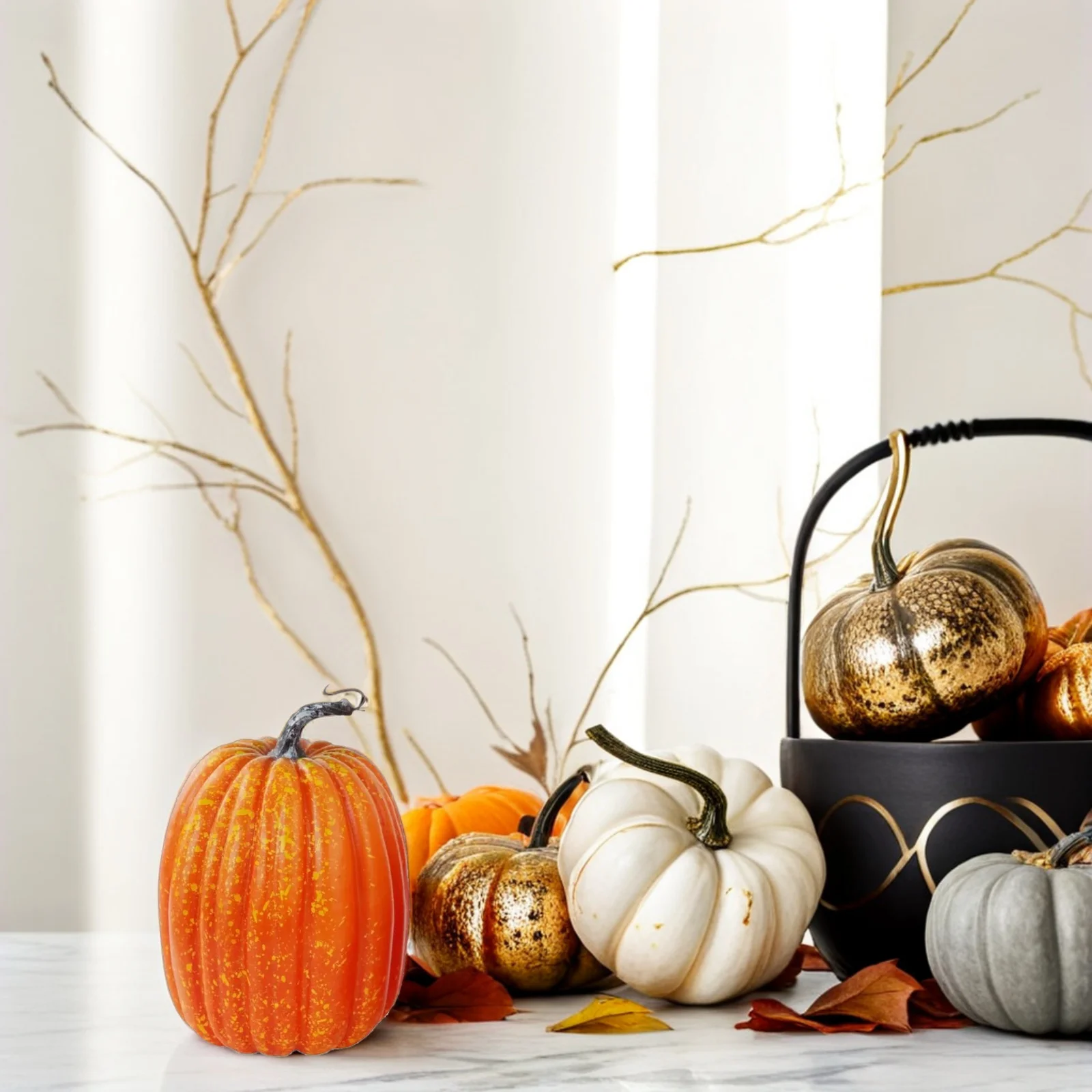 

Simulation Pumpkin Decoration Realistic Fake Fruit Artificial Pumpkins Large Big for Decorating outside Faux Outdoor