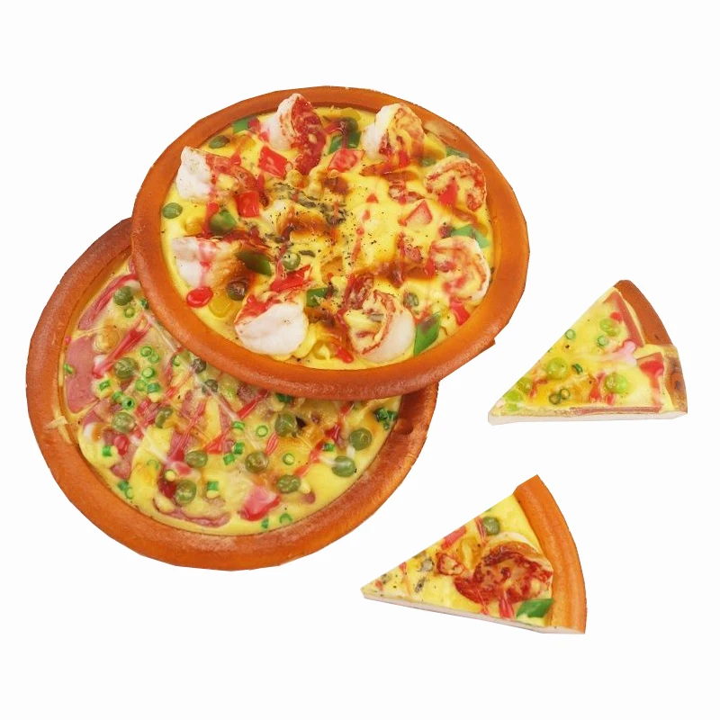 Artificial PU Simulation Food Kitchen Toys Fake Pizza Model Kids Role Play Restaurant Chef Pretend Making Sausage Shrimp Pasty