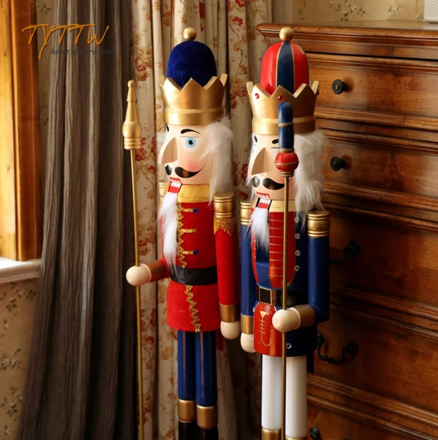 1505ft/120cm4ft/90cm Weihnachtshausdekoration Großer lebensgroßer Nussknacker-Soldat aus Holz für Outdoor-Ornamente – Detail 7