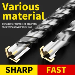 HUHAO Concrete SDS Drill Bit Carbide Rotary Hammer Drill Bits for Reinforced Concrete Masonry Marble Brick and Tile 6 to 25mm