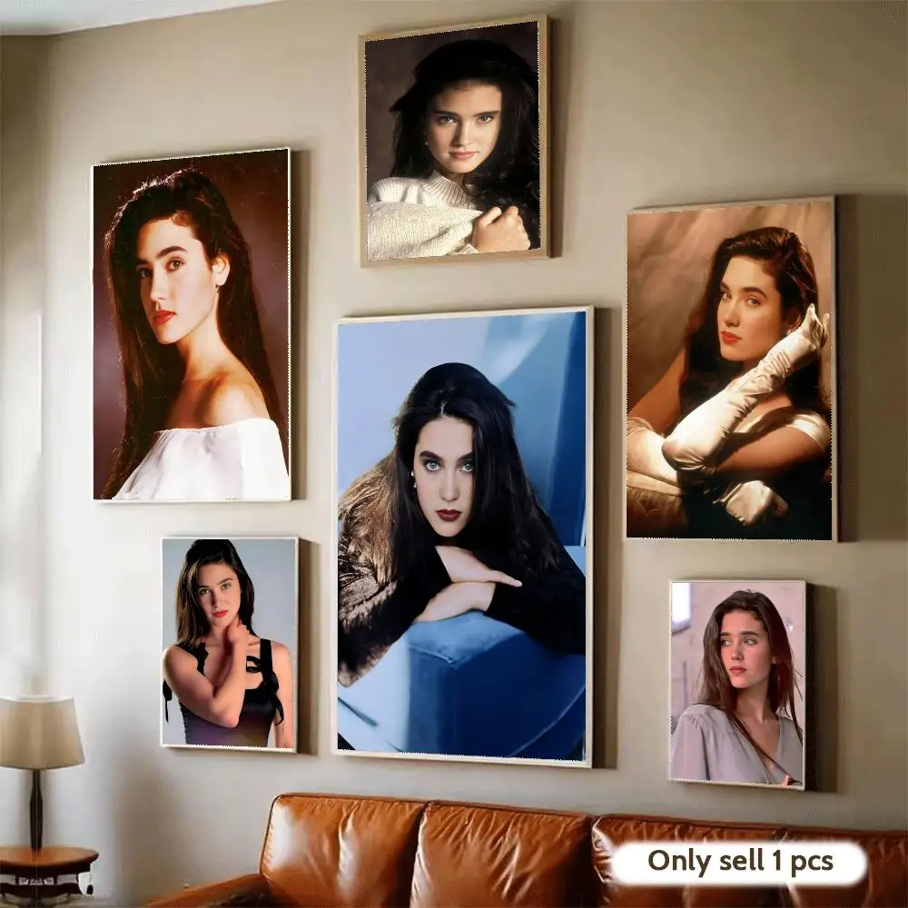 Actress J-Jennifer Connelly Poster Waterproof Wall Art Sticker for Home Bar Decoration, Self-Adhesive Room Wall Decor Mural