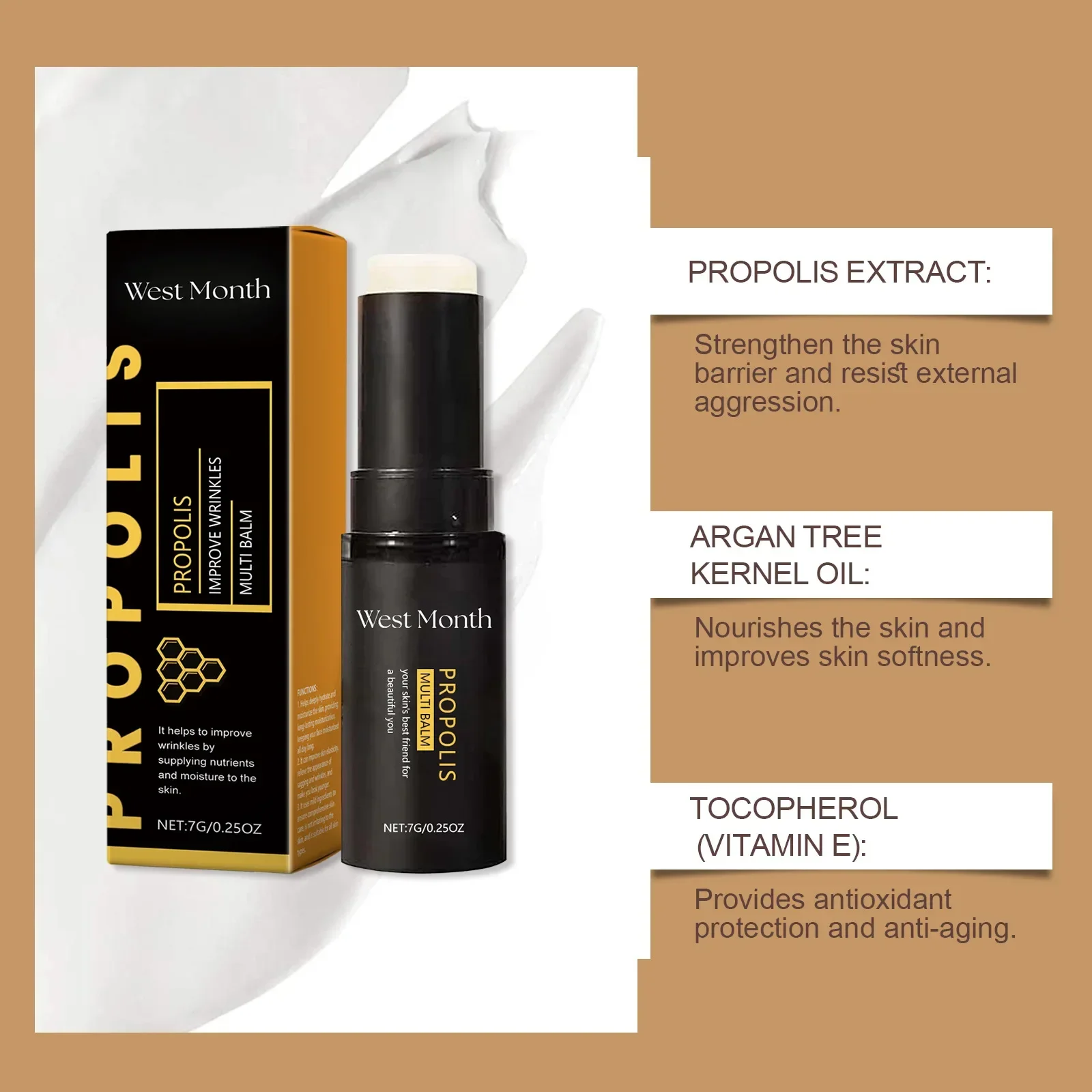 Propolis Firming Anti-Wrinkle Moisturizer Hydrating Moisturizing Repair Facial Nourishing Skin Bar Reduces Fine Lines Wrinkles