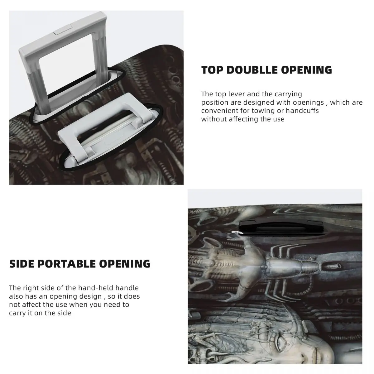 Hr Giger - Li - Painting Suitcase Cover Protection Elastic Travel Luggage Protector Covers for 18-32 Inch