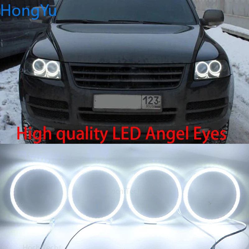 

Super Bright White Color 3528 SMD Led Angel Eyes Kit Daytime Running Light DRL for Volkswagen VW Touareg 2003 2004 2005 2006