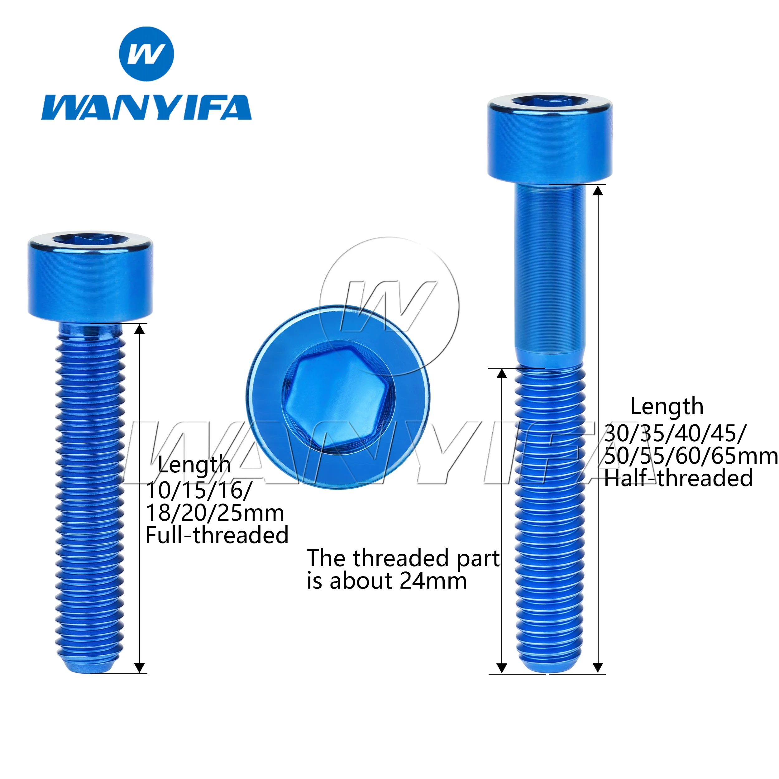 Wanyifa Titan-Ti-Schrauben M6 x 10 15 16 18 20 25 30 35 40 45 50 55 60 65 mm Schraube für Fahrrad-Headset-Bremse