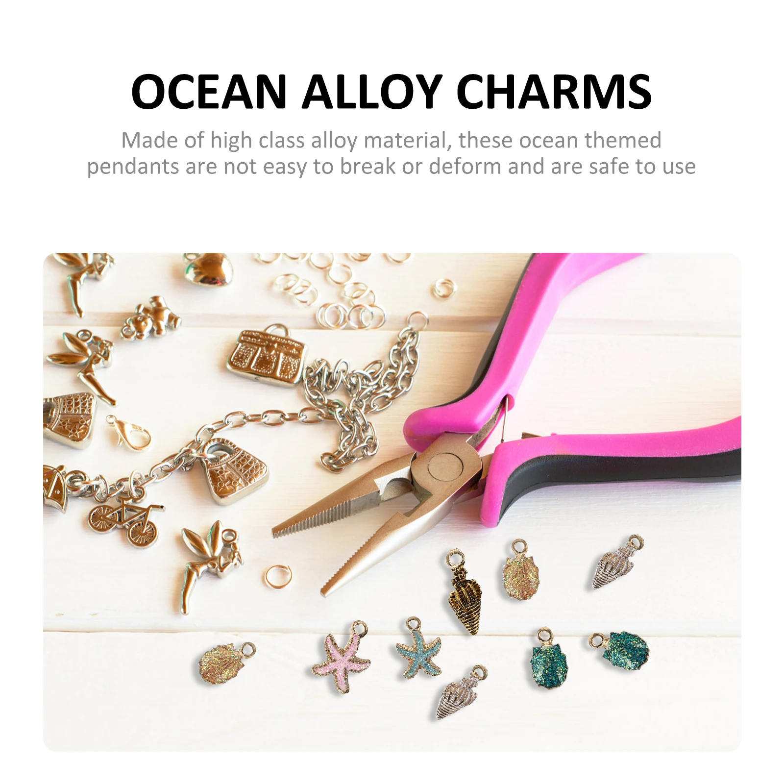 

39pcs Alloy Themed Enamel Jewelry Charms Pendants Seashell Design Charms For Diy Jewelry Making Necklaces Bracelets Keychains
