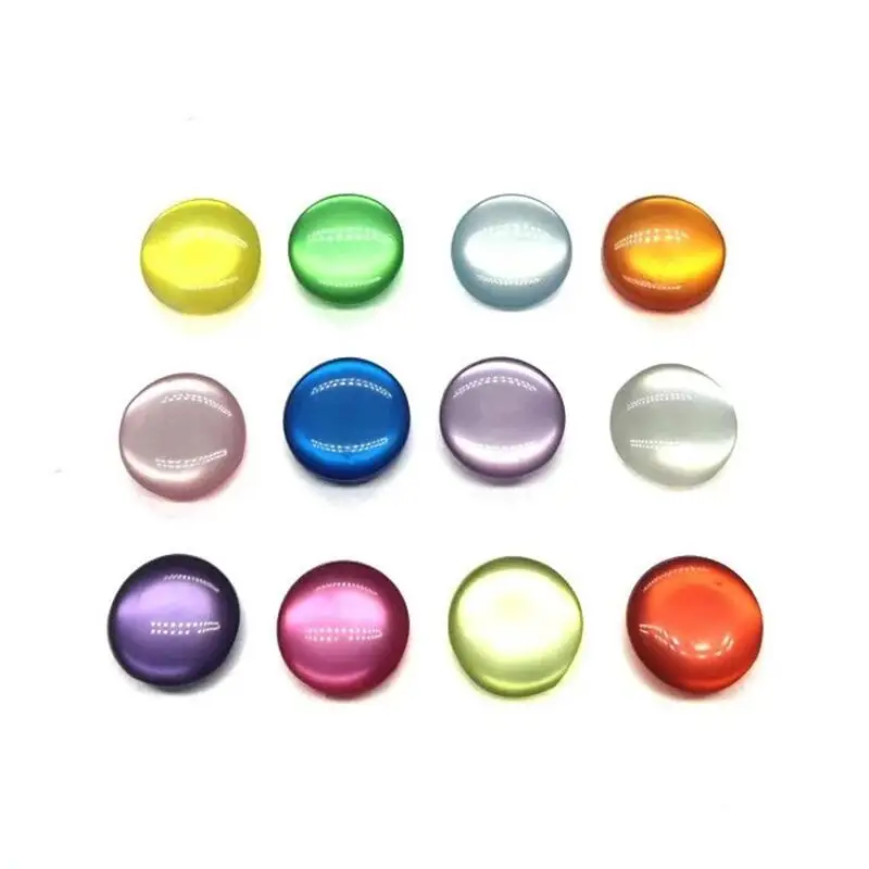 50Pcs/Lot 12.5mm Mixed Color Pearlescent Button, Dark Hole Shirt Round Button, DIY Manual Sewing Tools