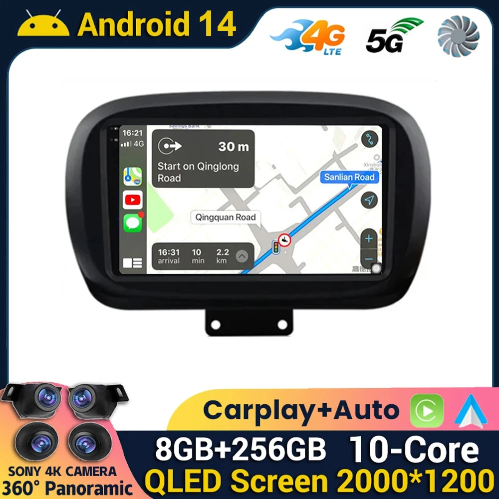 

Android 14 Android Auto Radio For Fiat 500X 2014 2015 2016 2017 2018 2019 2020 Car Radio Multimedia GPS Navigation Track Carplay