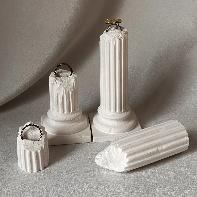Plaster Ring Display Stand Showcase Rings Displays Rack Women Creative Jewelry Organizer Holder Vertical Rings Collection Base