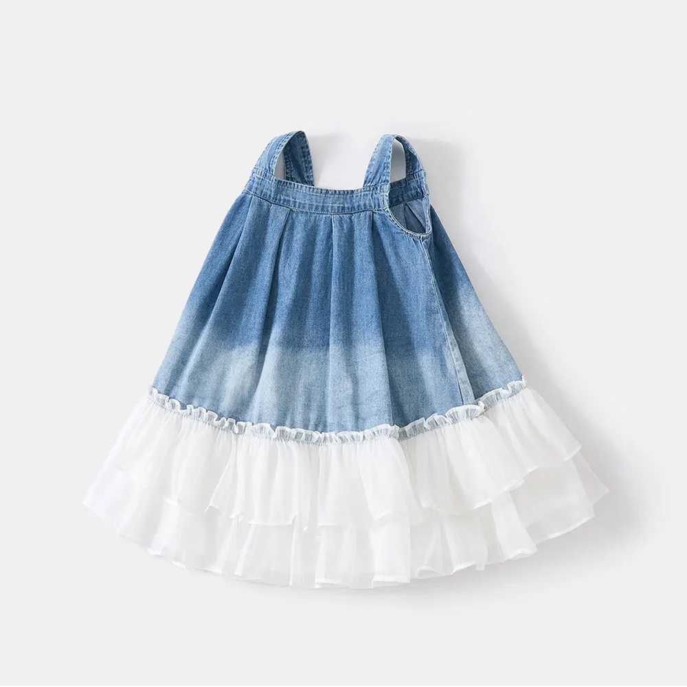 Summer toddler kids girls' clothes 2T baby birthday princess party denim dresses dress for child girl cloth fashion design dress