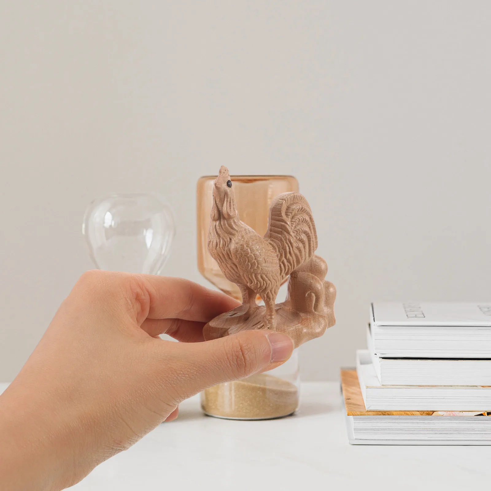 

Wooden Chicken Statue Chic Creative Small Indoor Tabletop Animal Decor Wooden Chicken Statue Chic Animal Decor