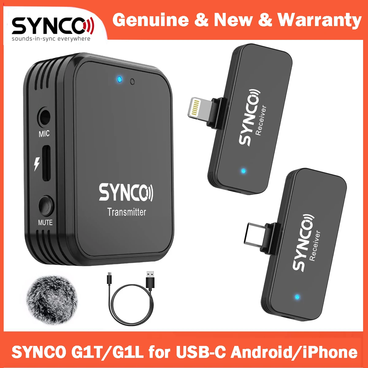 

SYNCO G1 T L G1L G1T Wireless Lavalier Microphone System For iPhone Lightning Devices Android Type C Smartphone YouTube Tiktok