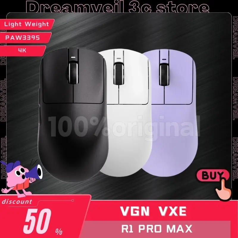 VGN VXE R1 Pro Max Wireless Mouse Dragonfly R1 SE 2KHz Light Weight PAW3395 Long Playtime Nordic52840 Ergonomics FPS Gamer Mouse