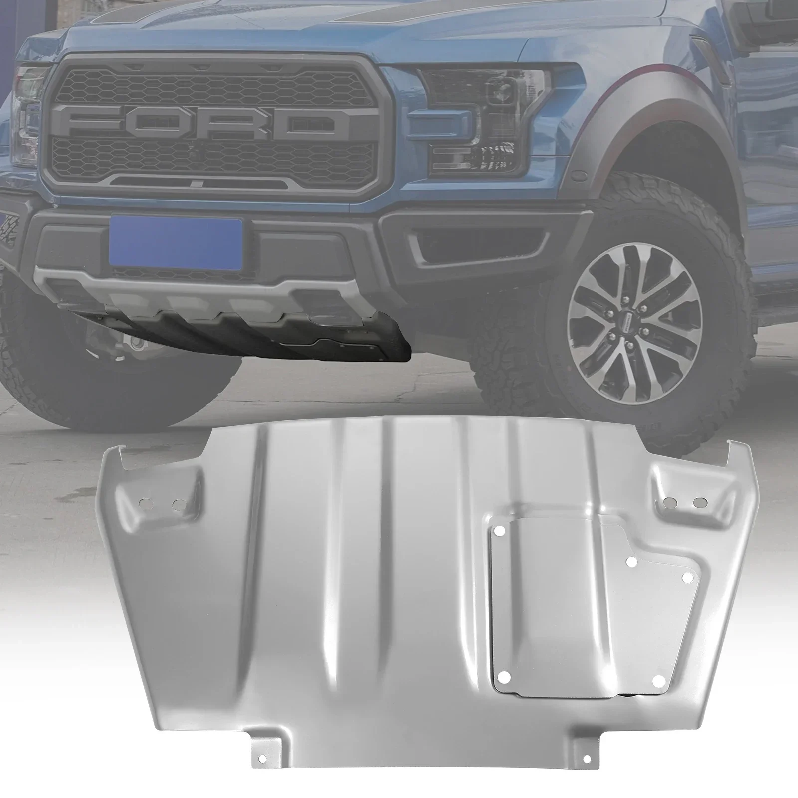 Car Aluminum Front Bumper Skid Plate Engine Protection for 2017-2019 Ford Raptor F150 Front Splash Guard Under Car Shield Cover