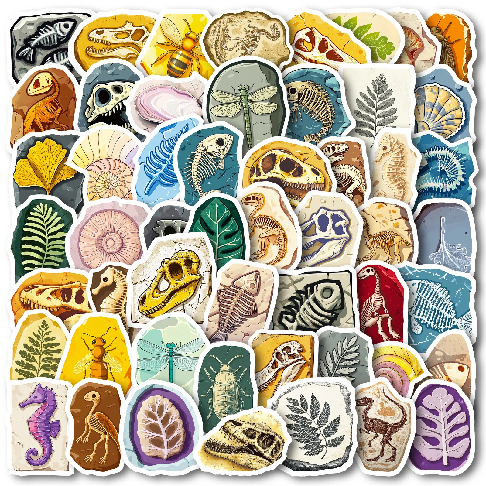 56 قطعة مخلوق الكرتون الأحفوري ملصقات مقاوم للماء ديناصور الحفريات الكتابة على الجدران الديكور DIY بها بنفسك الاطفال لعبة الثلاجة المحمول الغيتار الشارات