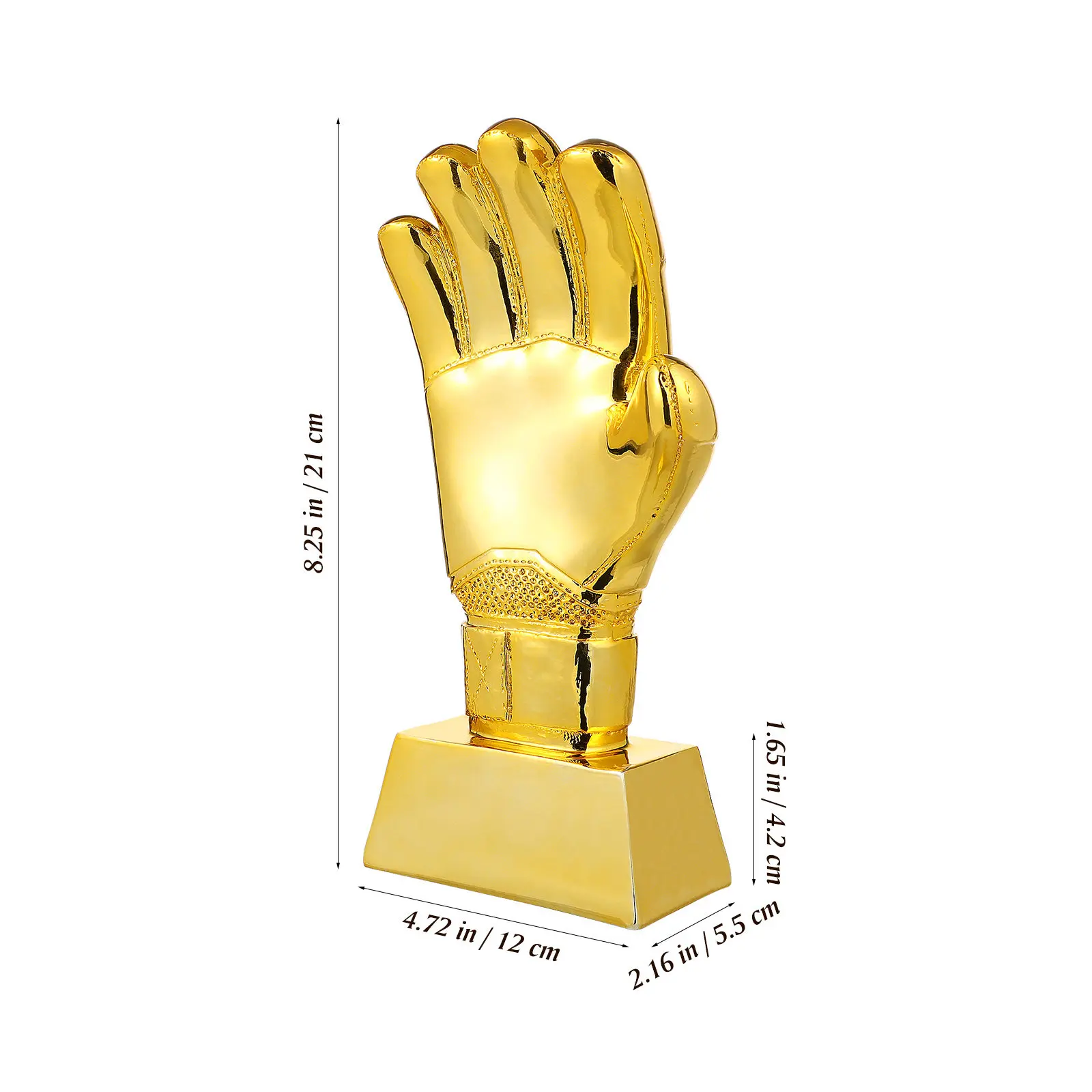 Goalkeeper Glove Trophy Decorative Soccer Award Trophy Exquisite Workmanship Wear Resistant Smooth Bright Surface Compact