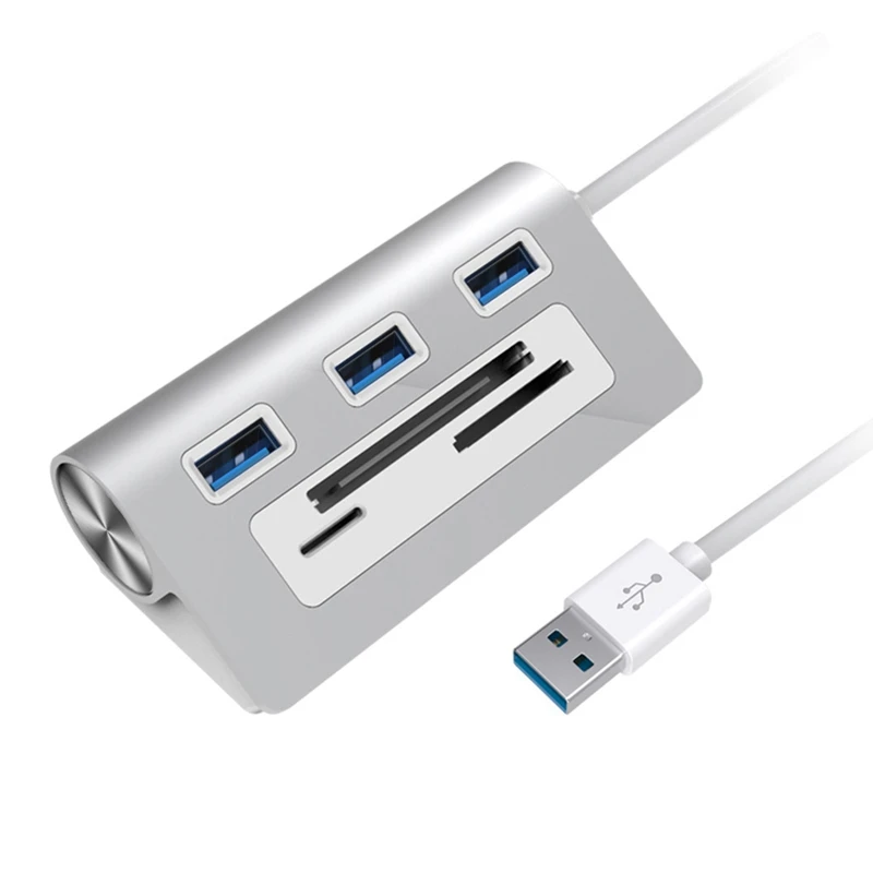 1 Piece 3 Ports USB 3.0 With TF / SD Card Reader Multi USB Splitter USB Card Reader For Windows PC Laptop