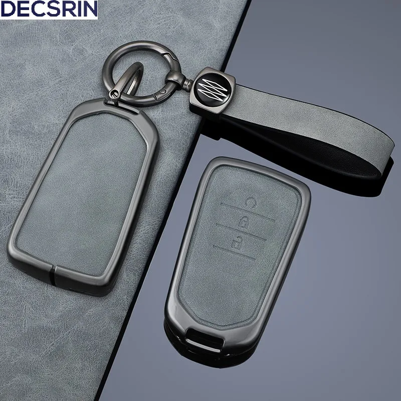 3 Tasten Legierung + Leder Auto Schlüssel Fall Shell Fob für ISUZU Dmax D-max Mux 2021 2022 + D-max MU-X 3,0 Mux Auto Innen Zubehör