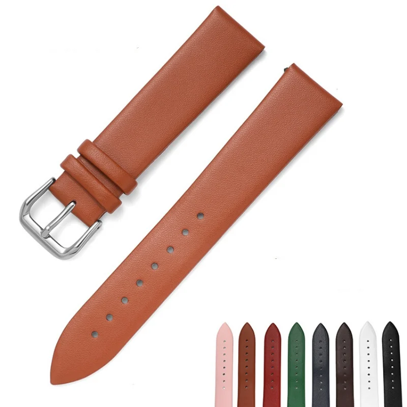 

14 16 17 18 19 20 21 22mm High Quality Soft Ultra Thin Leather Watch Strap Replacement for Universal Waterproof Watch Band