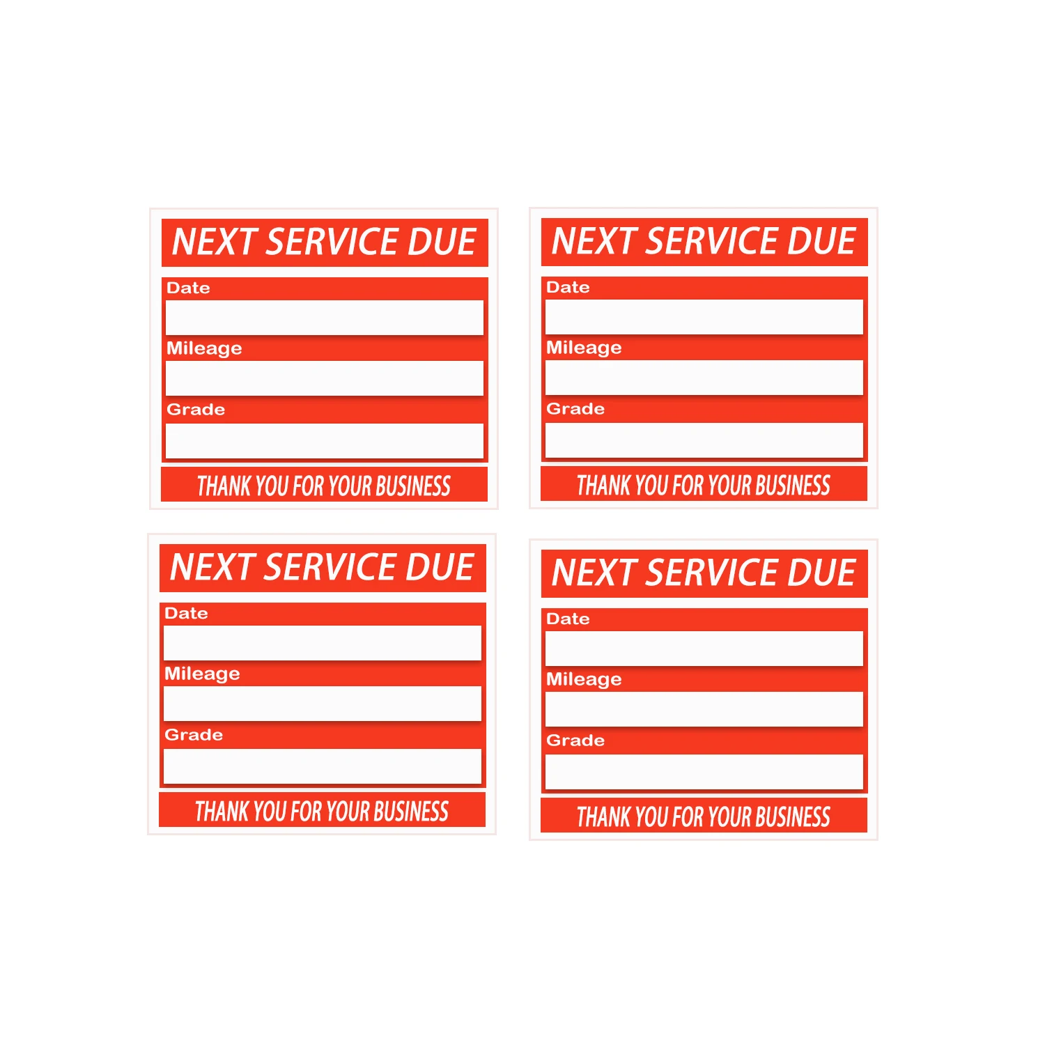 Blue Oil Change Stickers Service Reminder Labels 1.8\