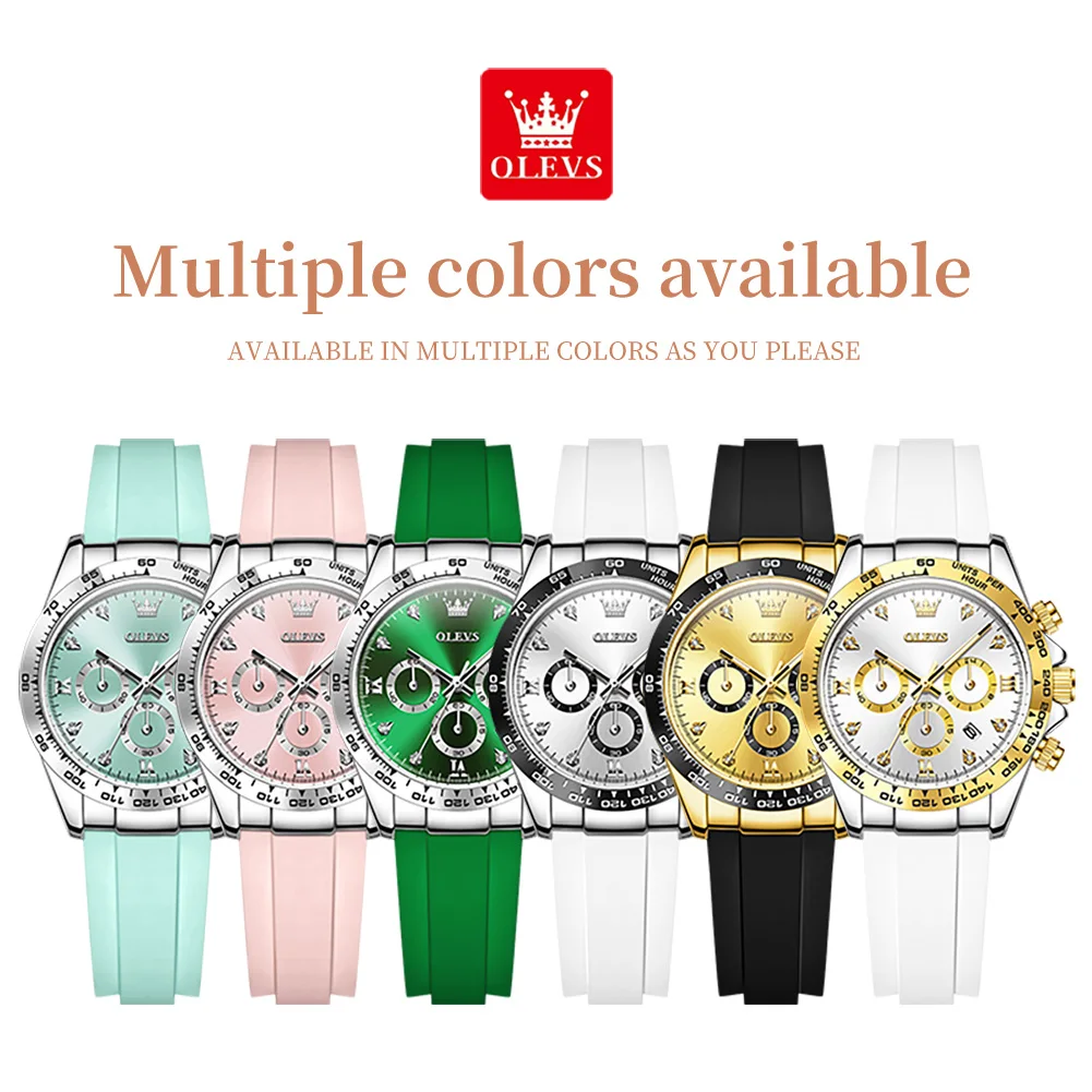 OLEVS 5618, женские часы, модные оригинальные кварцевые часы, водостойкий светящийся хронограф, спортивные часы с датой для женщин с коробкой