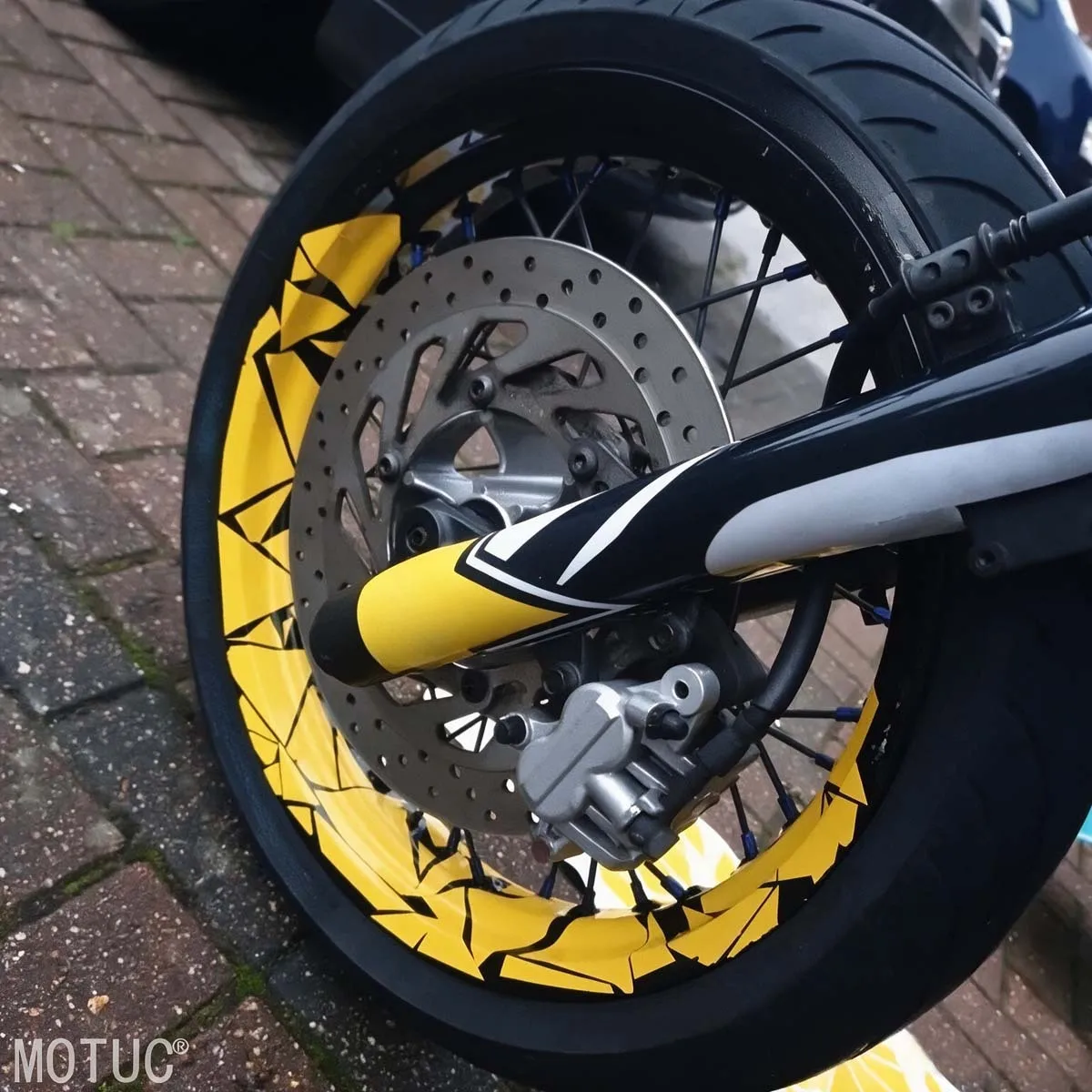 Geometrischer Riss-Motorrad-Felgenaufkleber, reflektierender Vinyl-Aufkleber, wasserdicht, UV-beständig, Felgenband, Motorrad-Dekorationszubehör – Detail 18