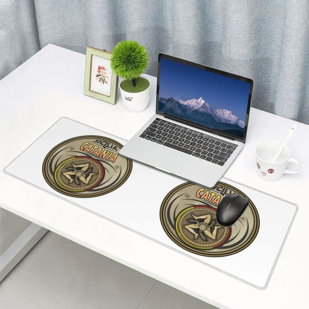 Large Mouse Pad Catania Sicilia Sicily Trinacria Symbol Gamer PC Laptop Mats Keyboard Carpet Computer Gaming Office Desk Mat