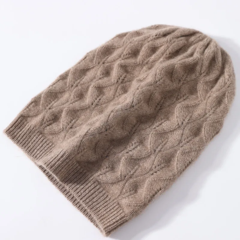 

Pure Cashmere Knitted Wool Hat For Women's Autumn And Winter Women Versatile Warm Baotou Hat Casual Cold Hat